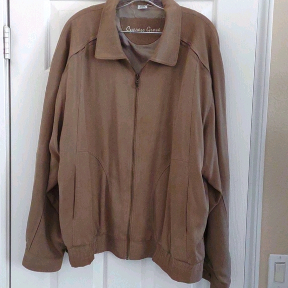 Cypress Grove Taupe 100% Silk Bomber Jacket - Picture 6 of 12